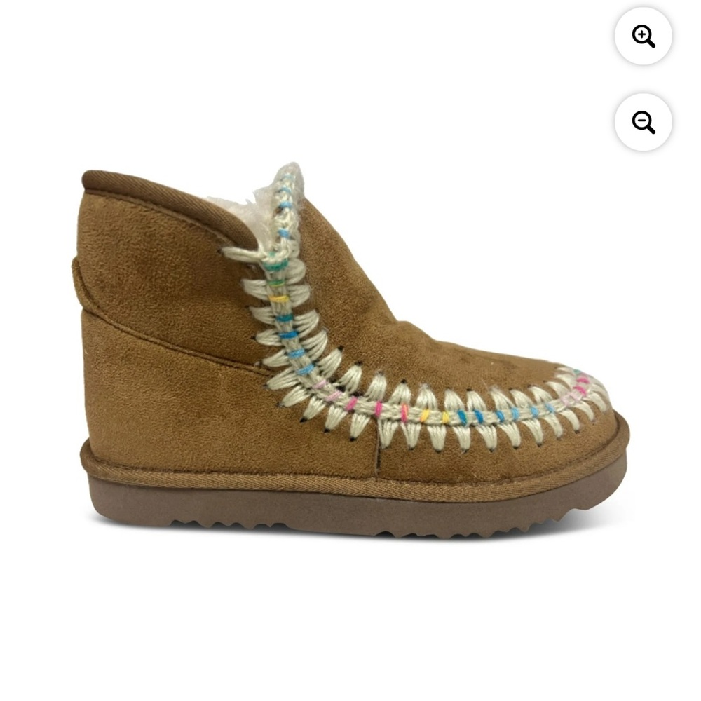 NIB Wild Pair Brown Ankle Boots with Colorful Stitching